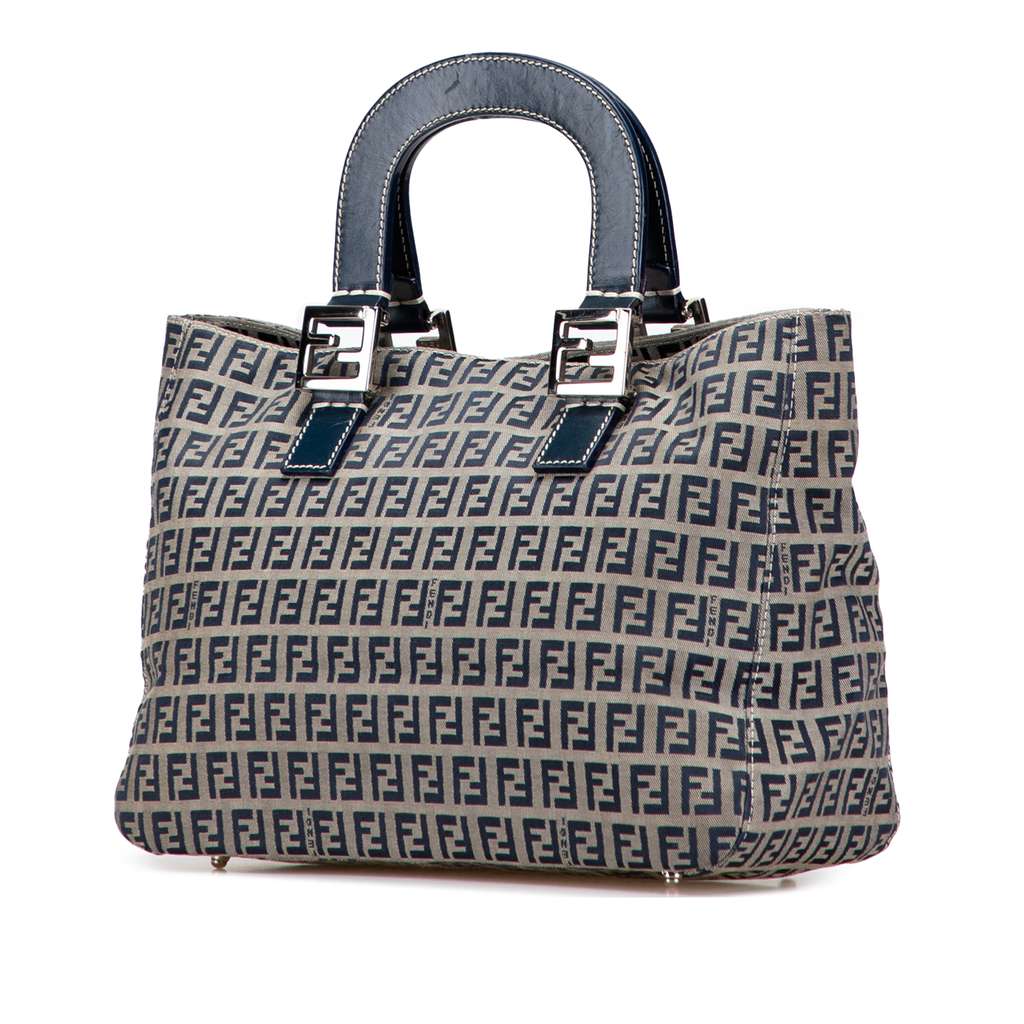 Fendi Small Zucchino Canvas Twins Tote - Back view