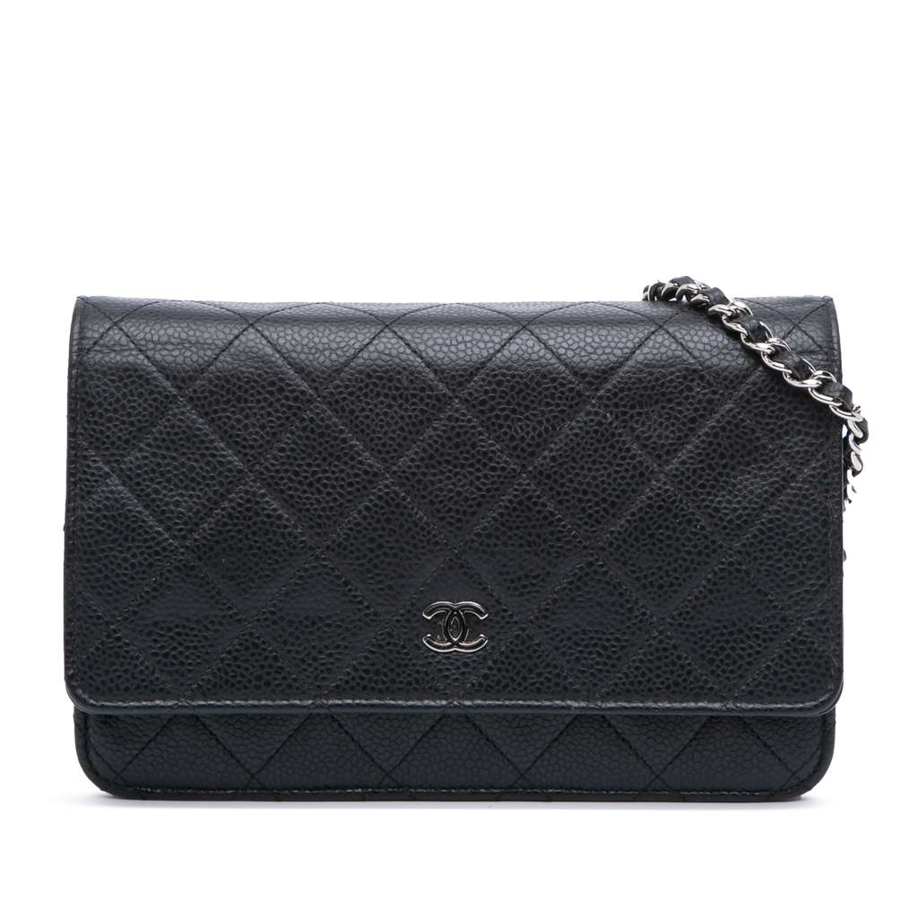 Chanel CC Quilted Caviar Wallet on Chain