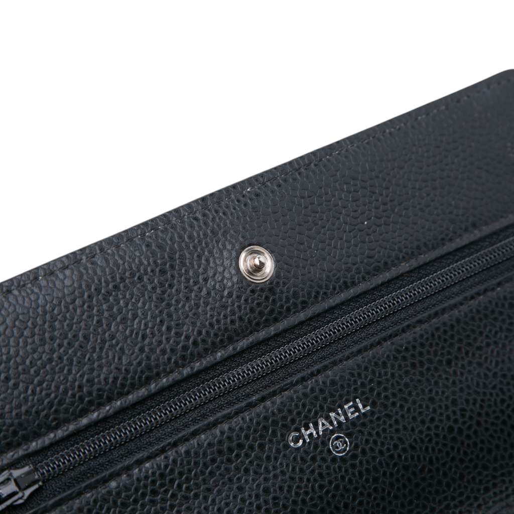 Chanel CC Quilted Caviar Wallet on Chain - Image 11
