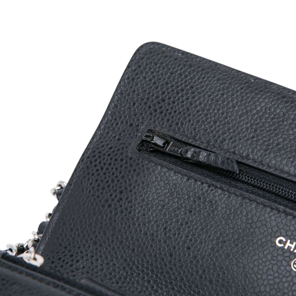 Chanel CC Quilted Caviar Wallet on Chain - Image 12