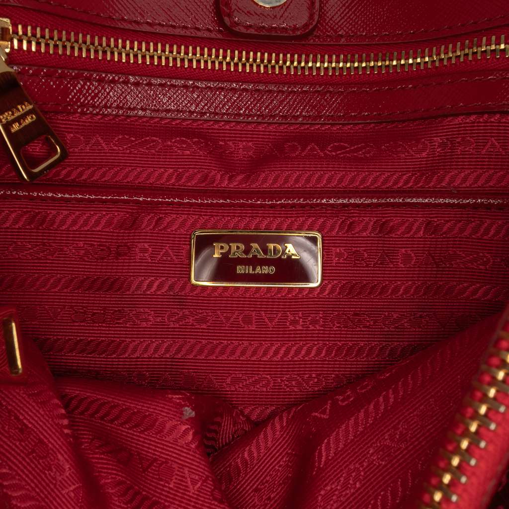 Prada Large Saffiano Vernice Galleria Satchel - 5