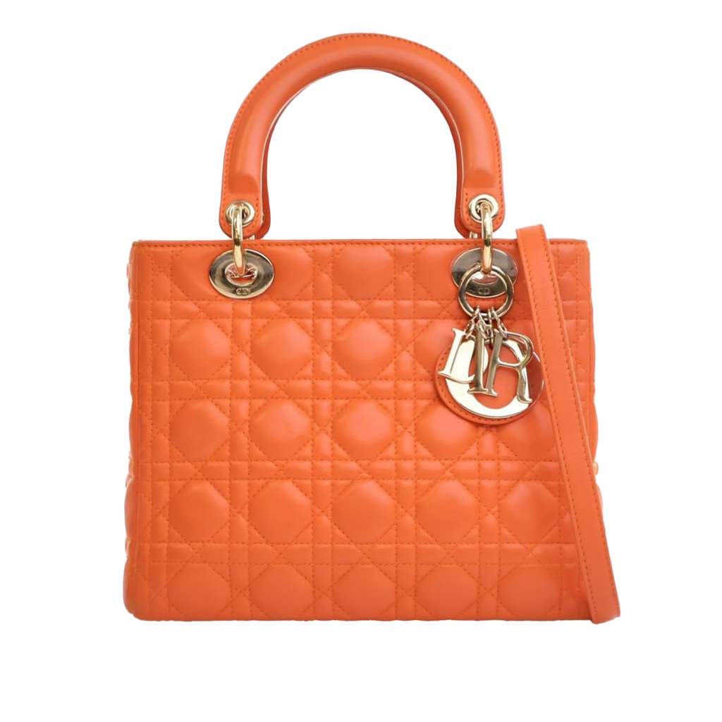 Dior Medium Lambskin Cannage Lady Dior