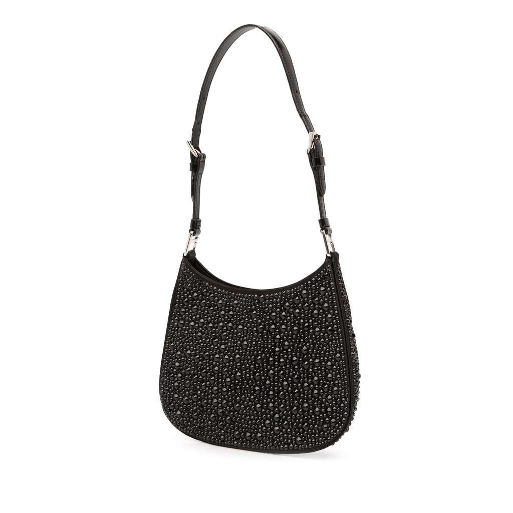 Prada Crystal Embellished Satin Cleo Shoulder Bag - 2