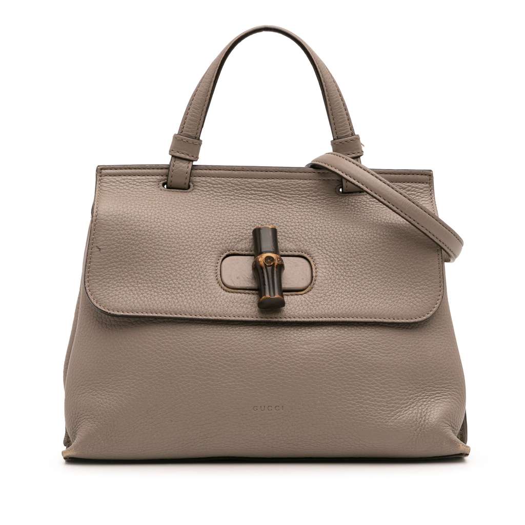 Gucci Small Leather Bamboo Daily Satchel