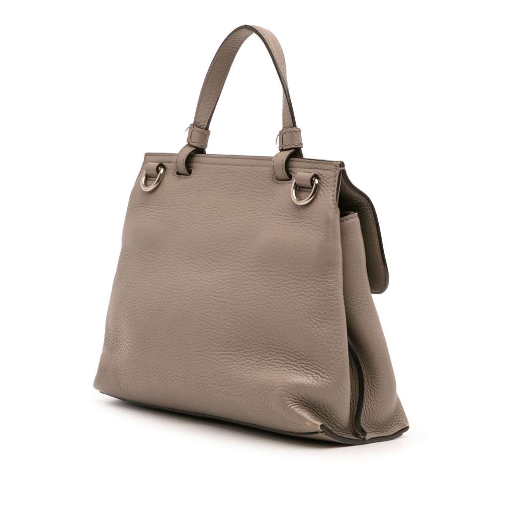 Gucci Small Leather Bamboo Daily Satchel - Back view