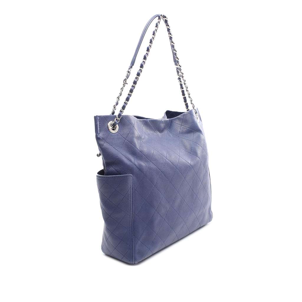 Chanel CC Quilted Caviar Side Pocket Tote - 2