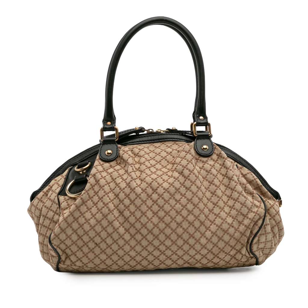 Gucci Diamante Canvas Sukey Satchel