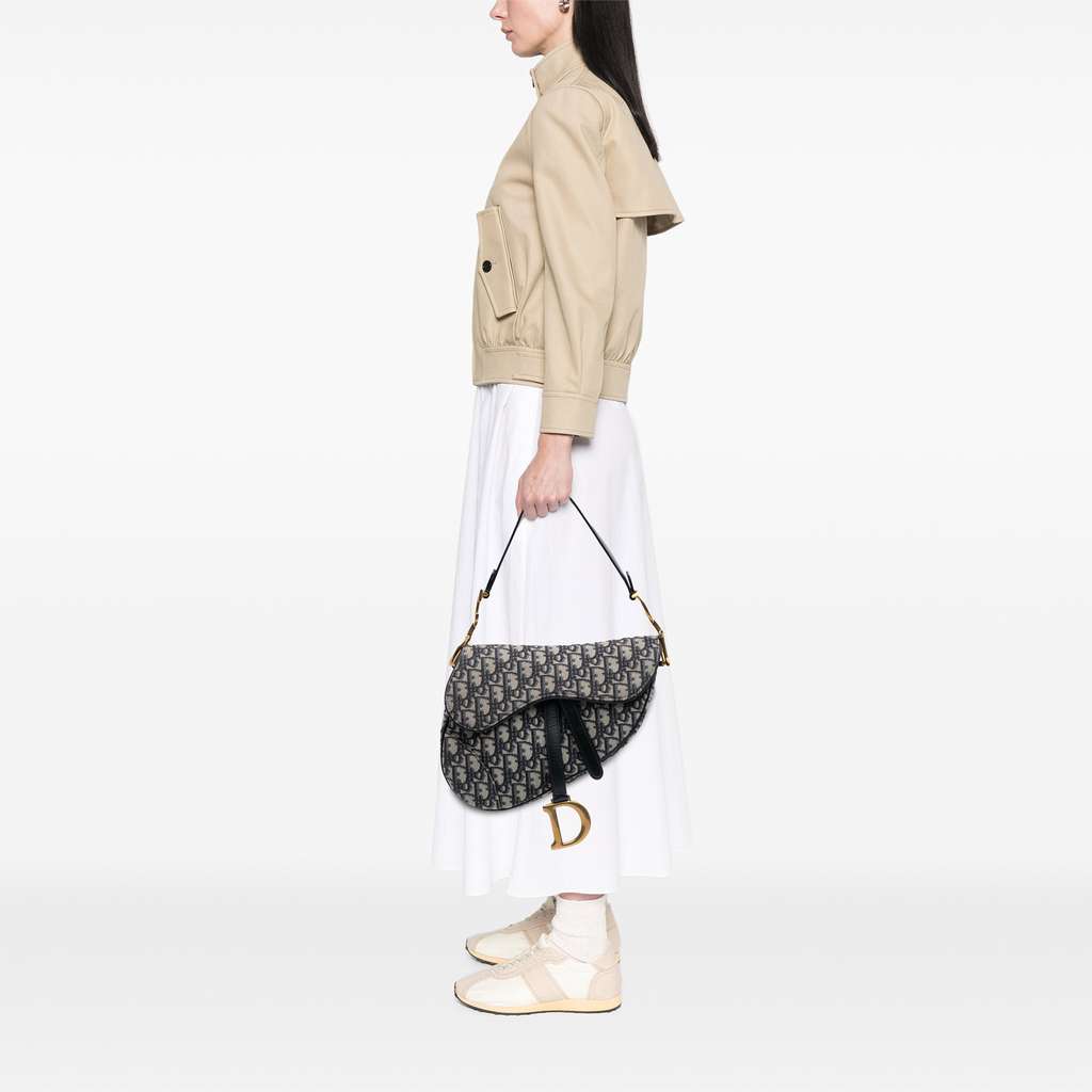 Dior Oblique Canvas Saddle Bag - Image 10