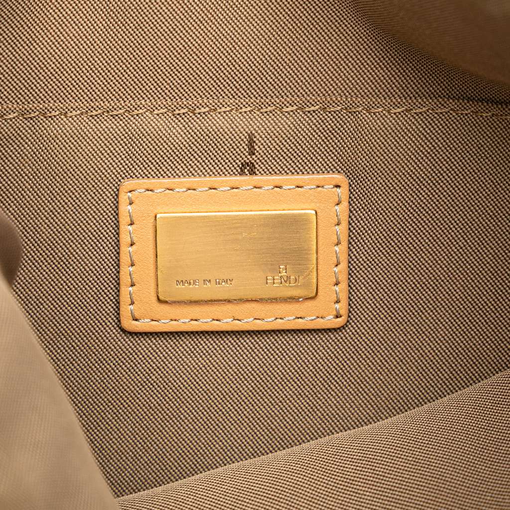 Fendi Zucchino Canvas Shoulder Bag - Side view