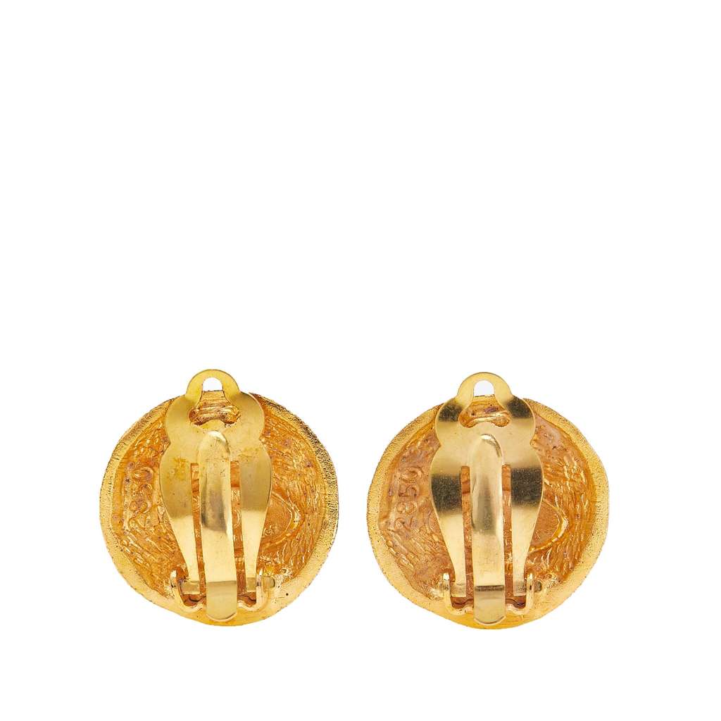 Chanel Gold Plated CC Clip On Earrings - 2