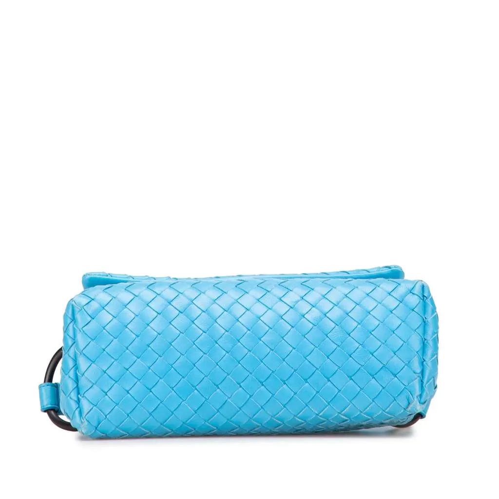 Bottega Veneta Nappa Intrecciato Flap Crossbody Blue Leather Very good - Inside View