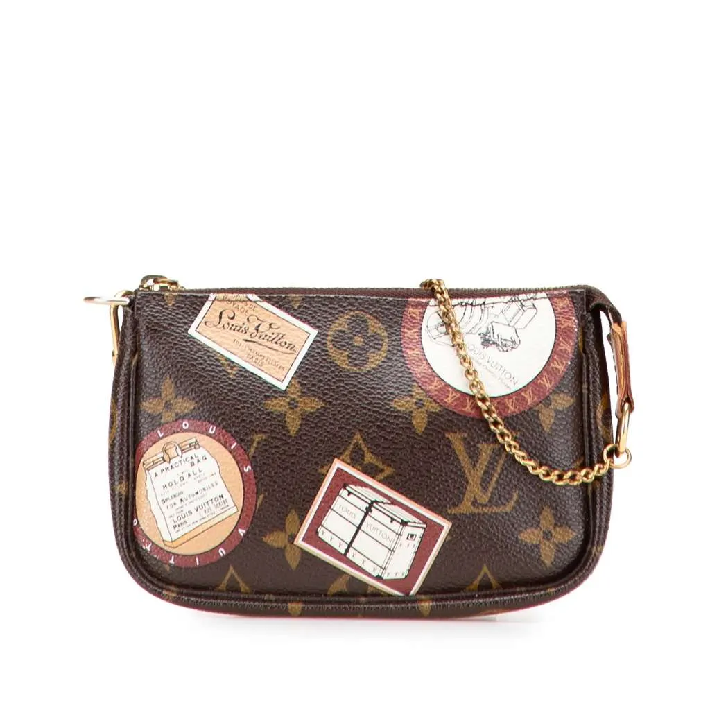 Louis Vuitton Monogram Patch Mini Pochette Accessoires Brown Canvas Very good - Front View