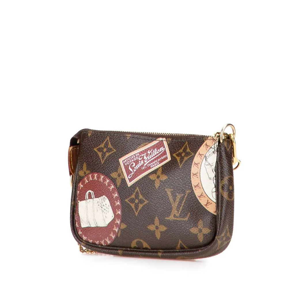 Louis Vuitton Monogram Patch Mini Pochette Accessoires Brown Canvas Very good - Back View