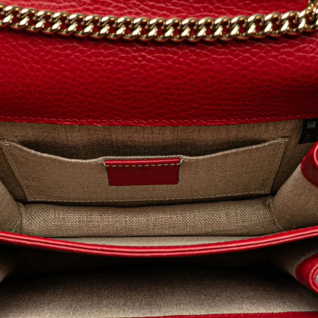 Gucci Small Dollar Calfskin Interlocking G Crossbody Red Leather Very good - Model View
