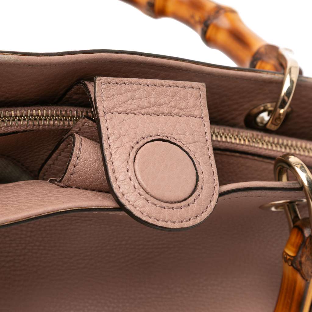 Gucci Medium Calfskin Bamboo Shopper Satchel - Image 11