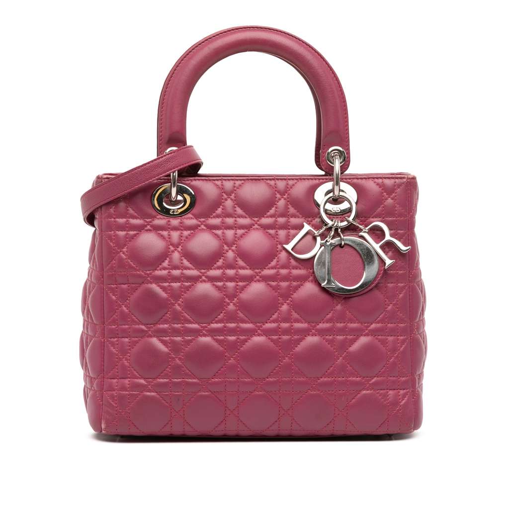 Dior Medium Lambskin Cannage Lady Dior
