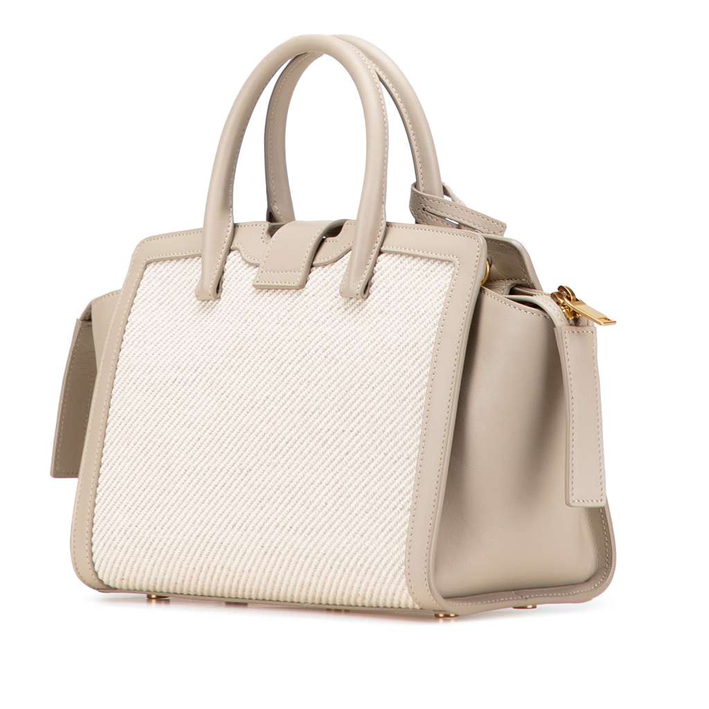 Saint Laurent Baby Canvas and Calfskin Monogram Downtown Cabas Satchel - 2