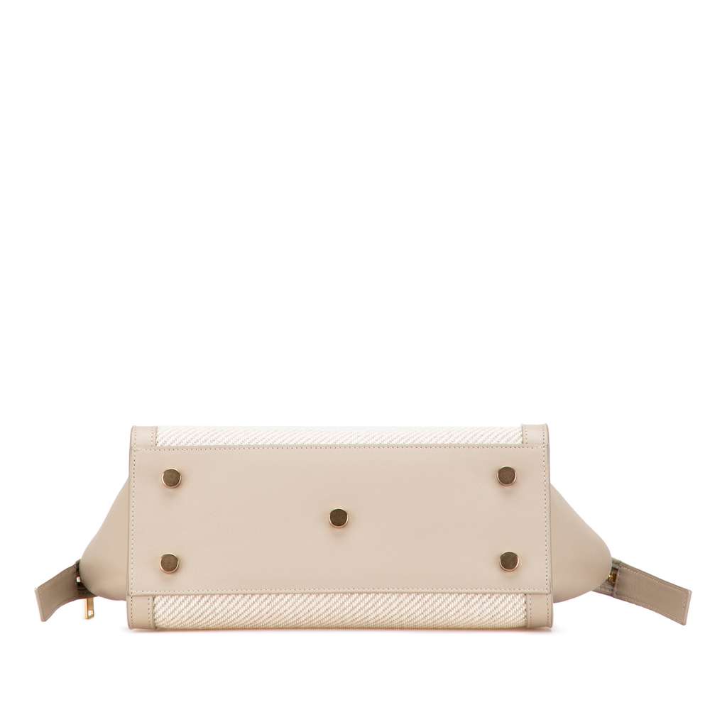 Saint Laurent Baby Canvas and Calfskin Monogram Downtown Cabas Satchel - 3