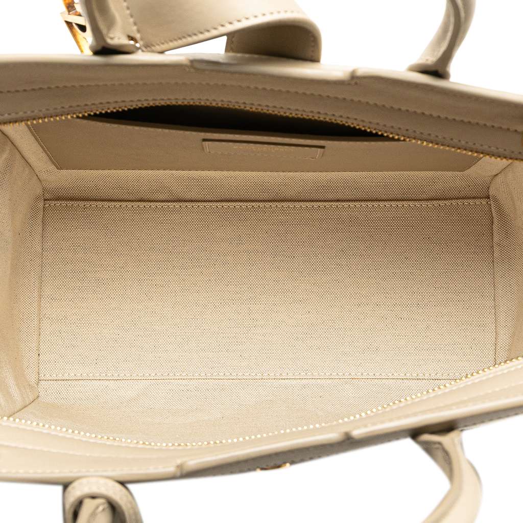 Saint Laurent Baby Canvas and Calfskin Monogram Downtown Cabas Satchel - 4