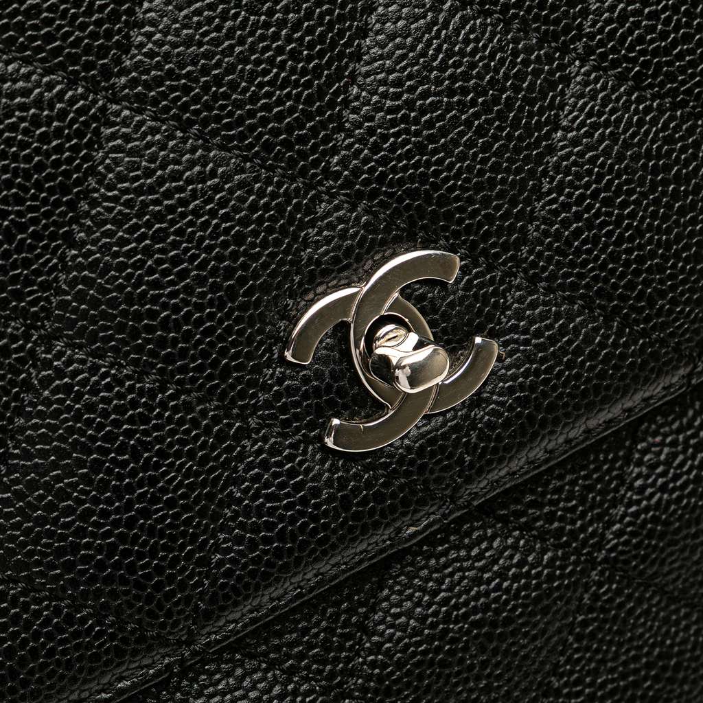 Chanel CC Quilted Caviar Kelly Top Handle Bag - Image 11