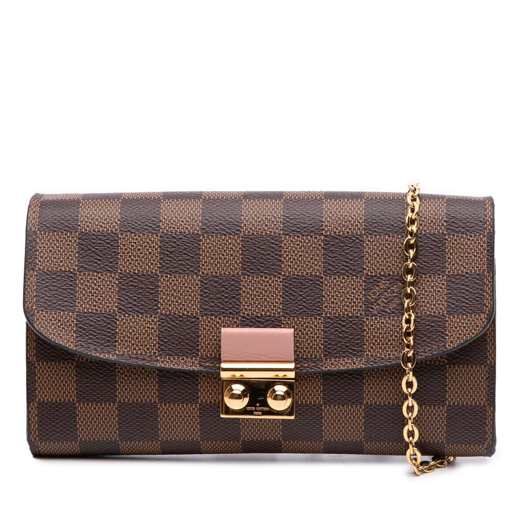 Louis Vuitton Damier Ebene Croisette Chain Wallet