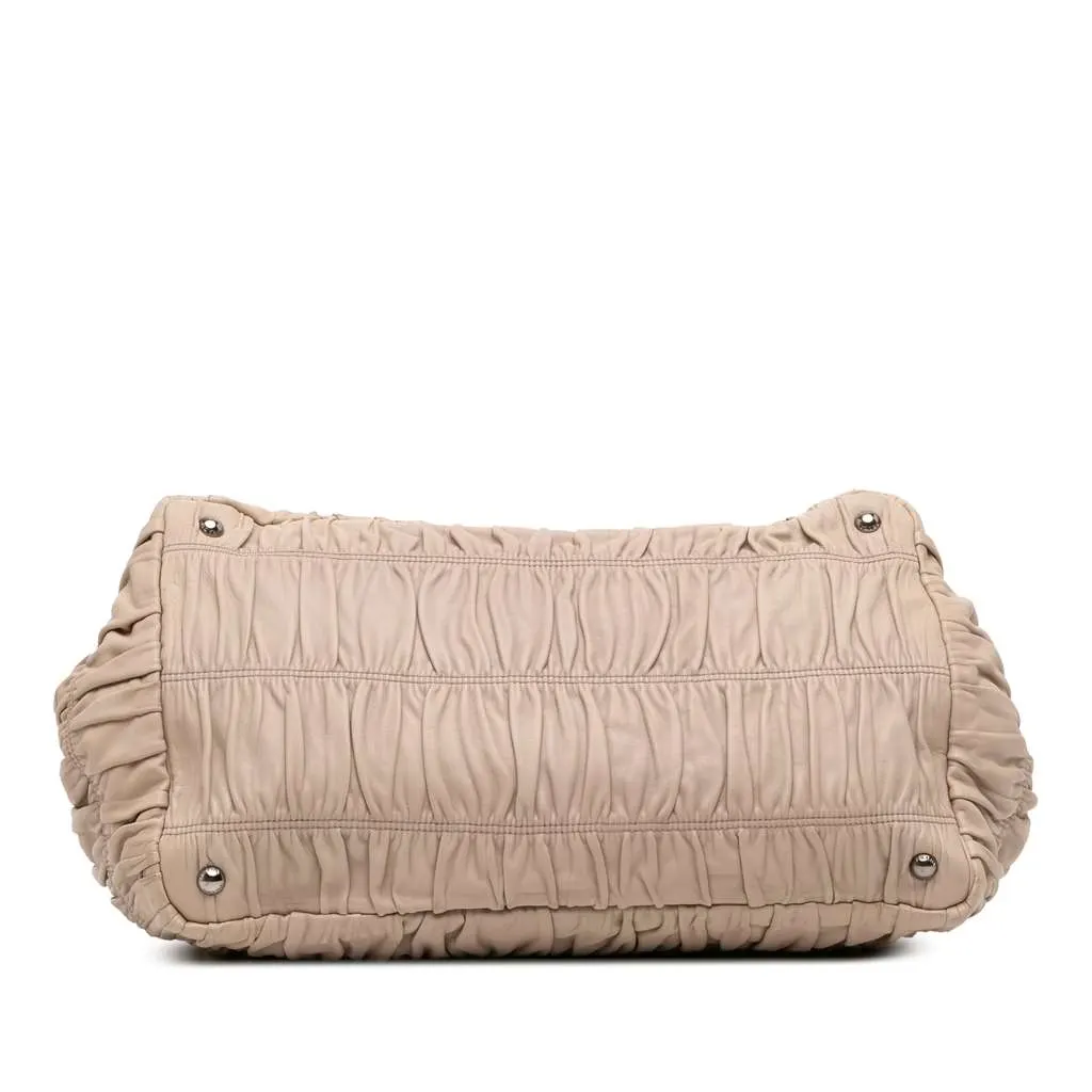 Prada Nappa Gaufre Handbag Brown Leather Very good - Inside View
