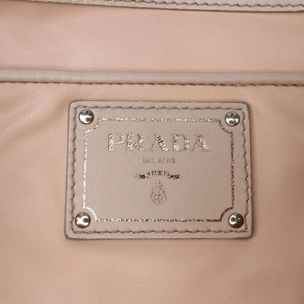 Prada Nappa Gaufre Handbag Brown Leather Very good - Box View