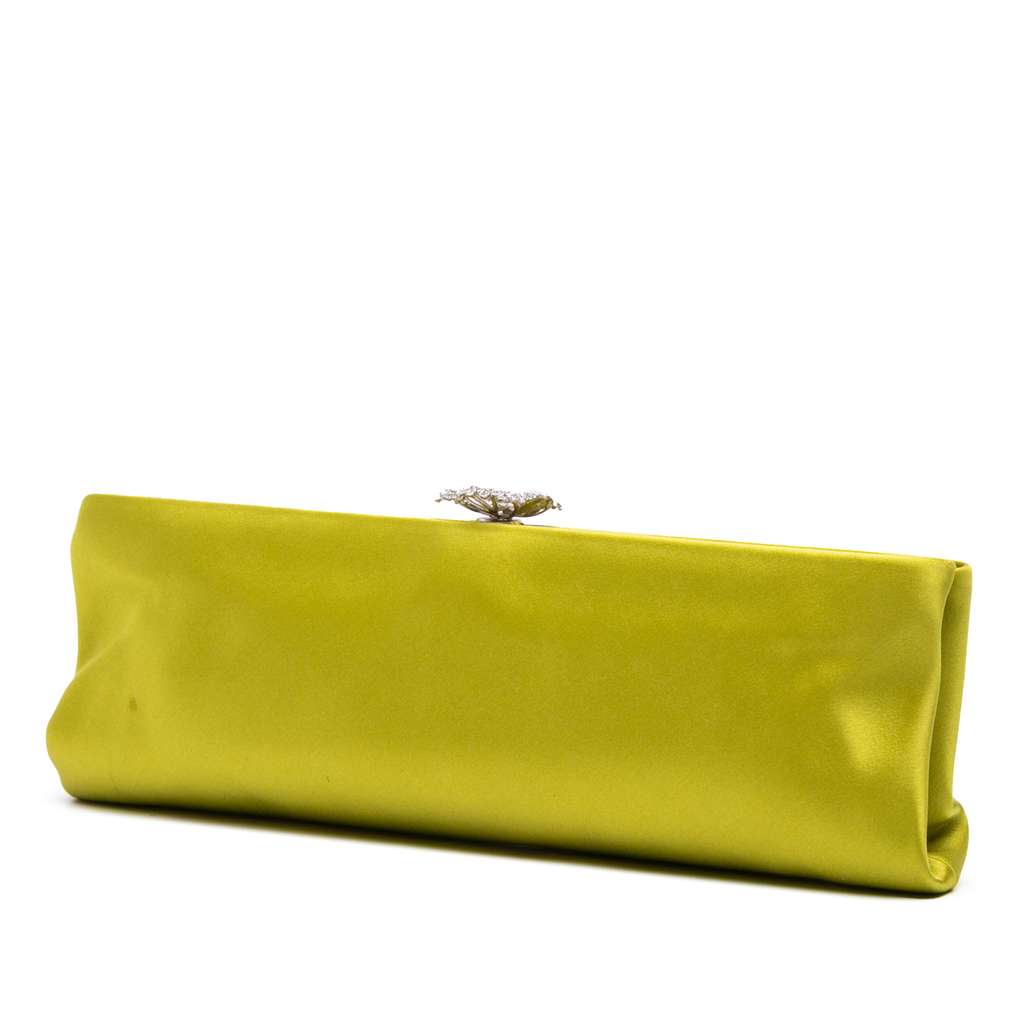 Chanel Satin Crystal Camellia Evening Frame Clutch - Back view