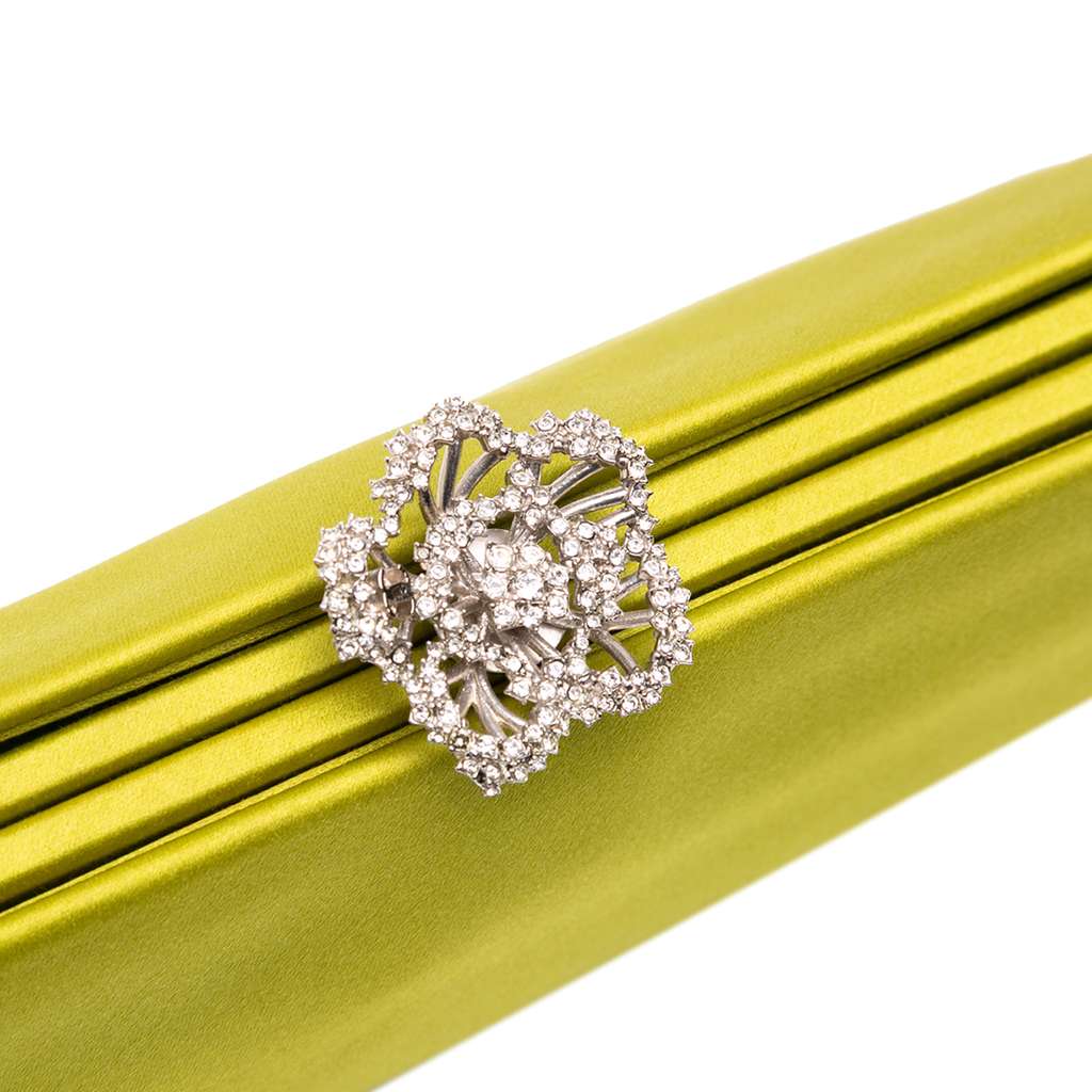 Chanel Satin Crystal Camellia Evening Frame Clutch - Detail 1