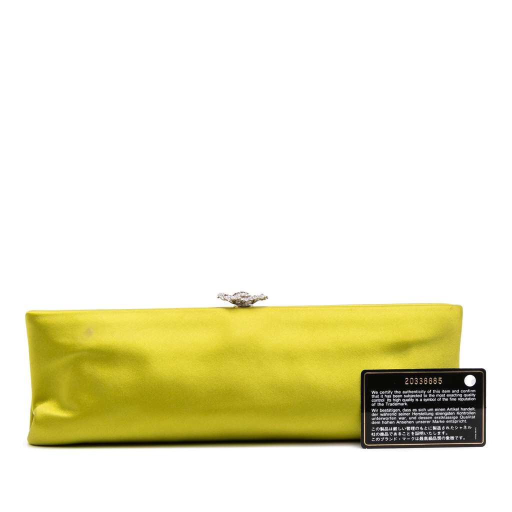 Chanel Satin Crystal Camellia Evening Frame Clutch - Image 10