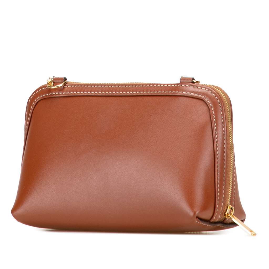 Celine Smooth Calfskin Cuir Triomphe Clutch on Chain - Back view