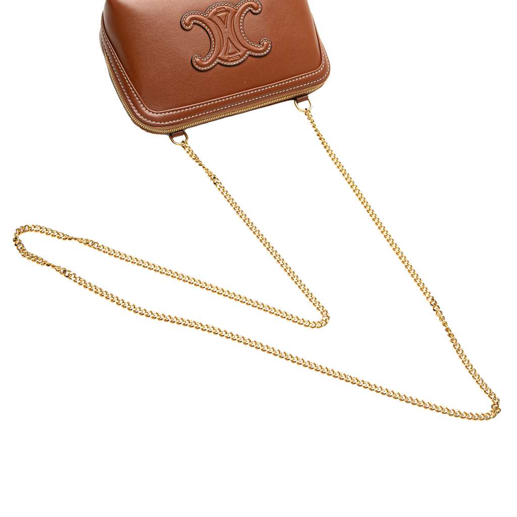 Celine Smooth Calfskin Cuir Triomphe Clutch on Chain - Image 10