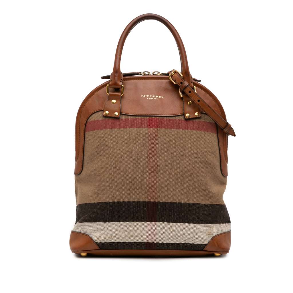 Burberry Medium Mega Check Canvas Bloomsbury Saddle Satchel