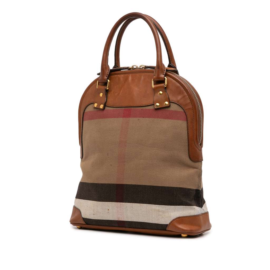 Burberry Medium Mega Check Canvas Bloomsbury Saddle Satchel - Back view