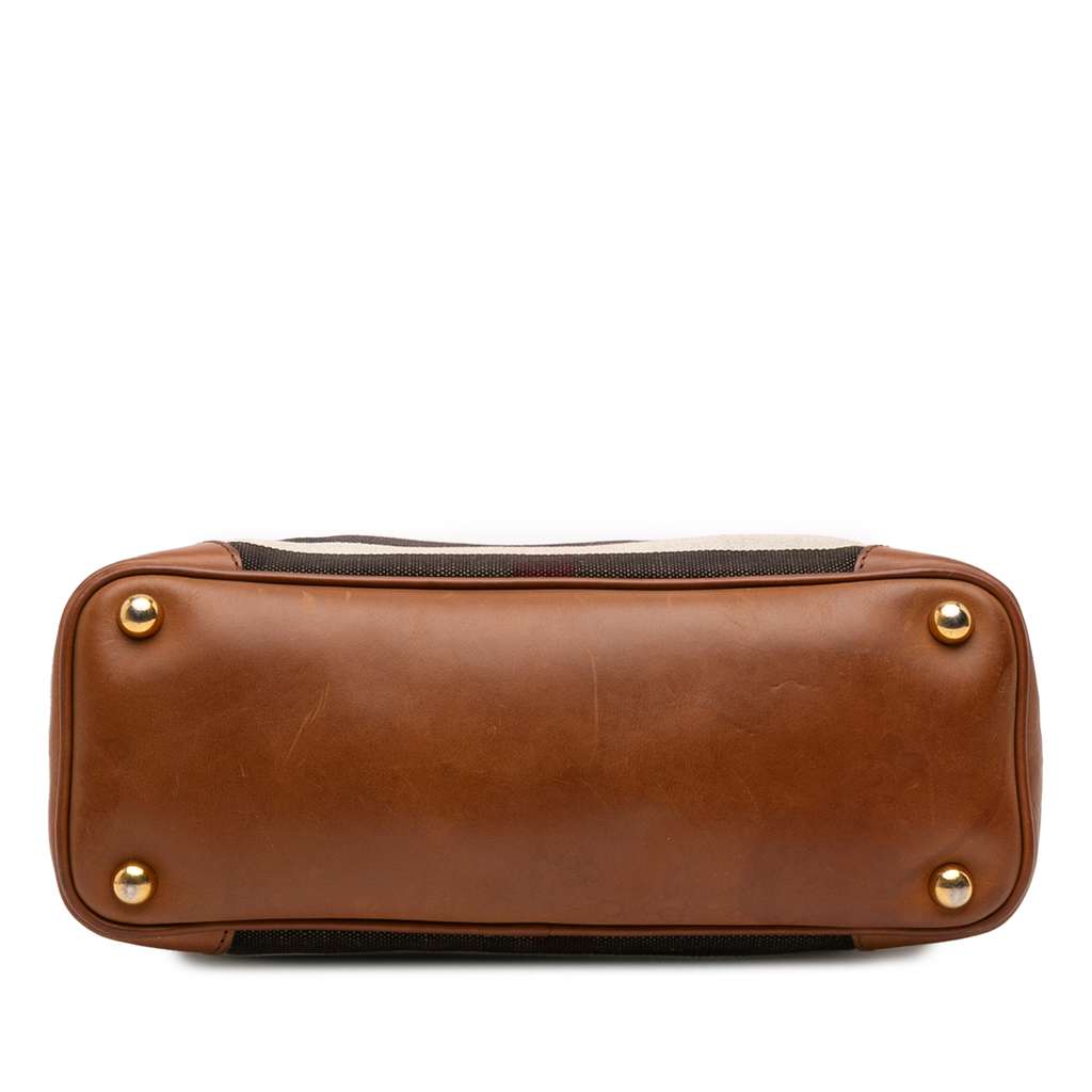 Burberry Medium Mega Check Canvas Bloomsbury Saddle Satchel - Image 6