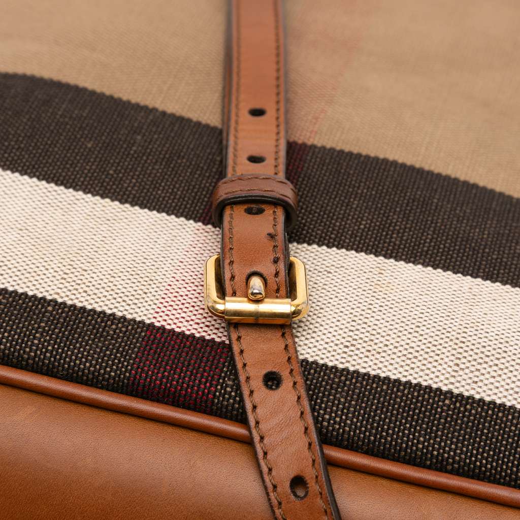 Burberry Medium Mega Check Canvas Bloomsbury Saddle Satchel - Image 12