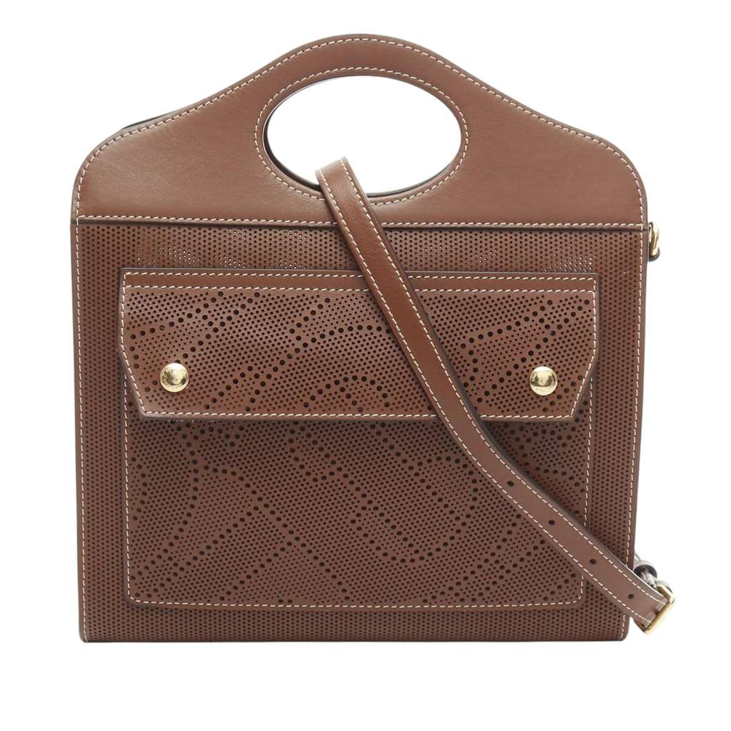 Burberry Mini Perforated Leather Pocket Tote