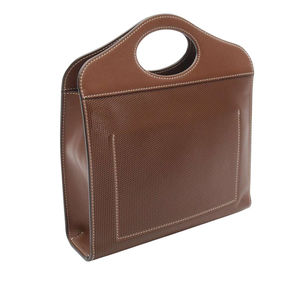 Burberry Mini Perforated Leather Pocket Tote - Back view