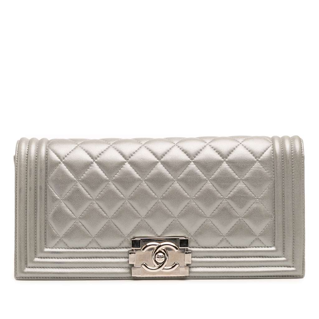 Chanel Quilted Lambskin Boy Flap Clutch