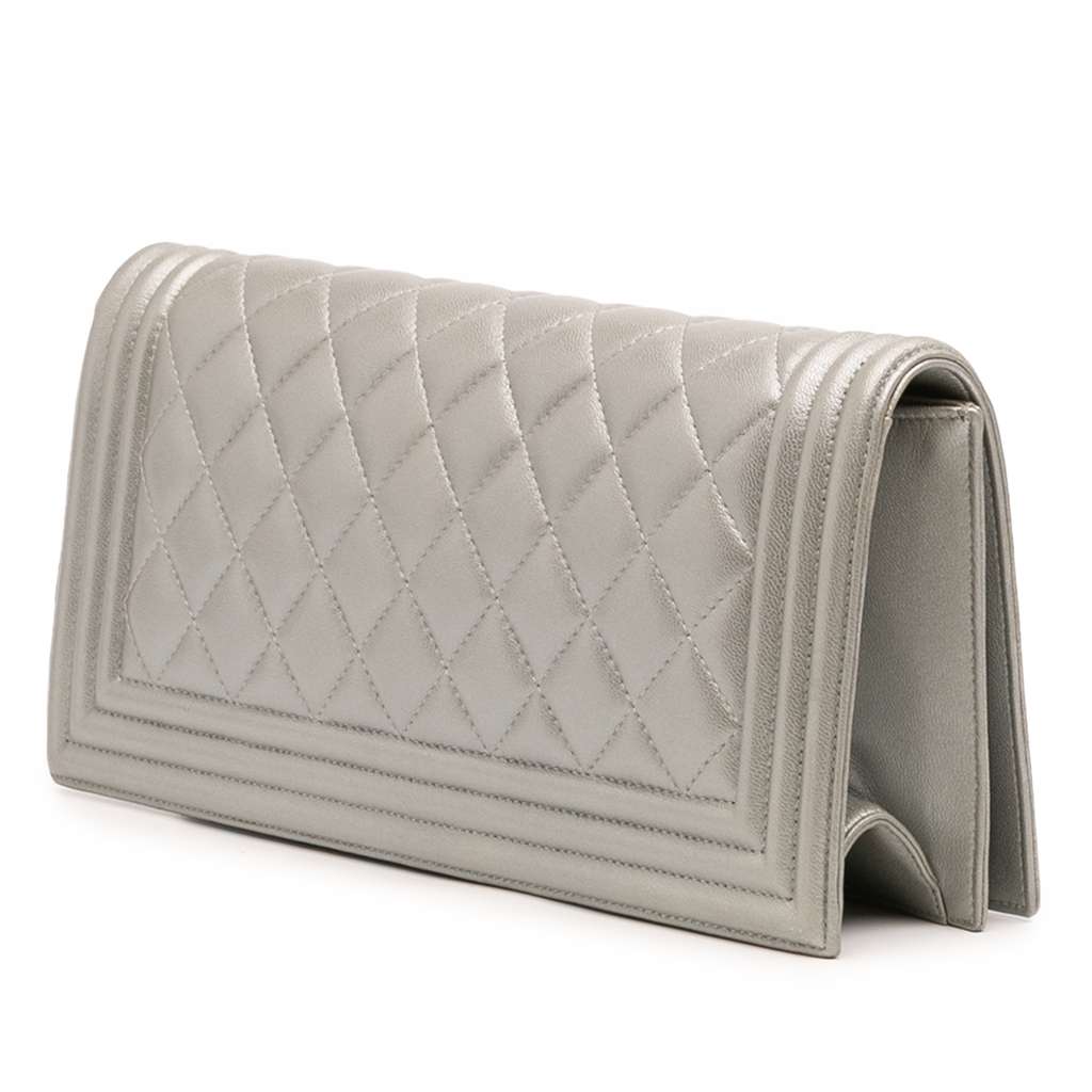 Chanel Quilted Lambskin Boy Flap Clutch - 2