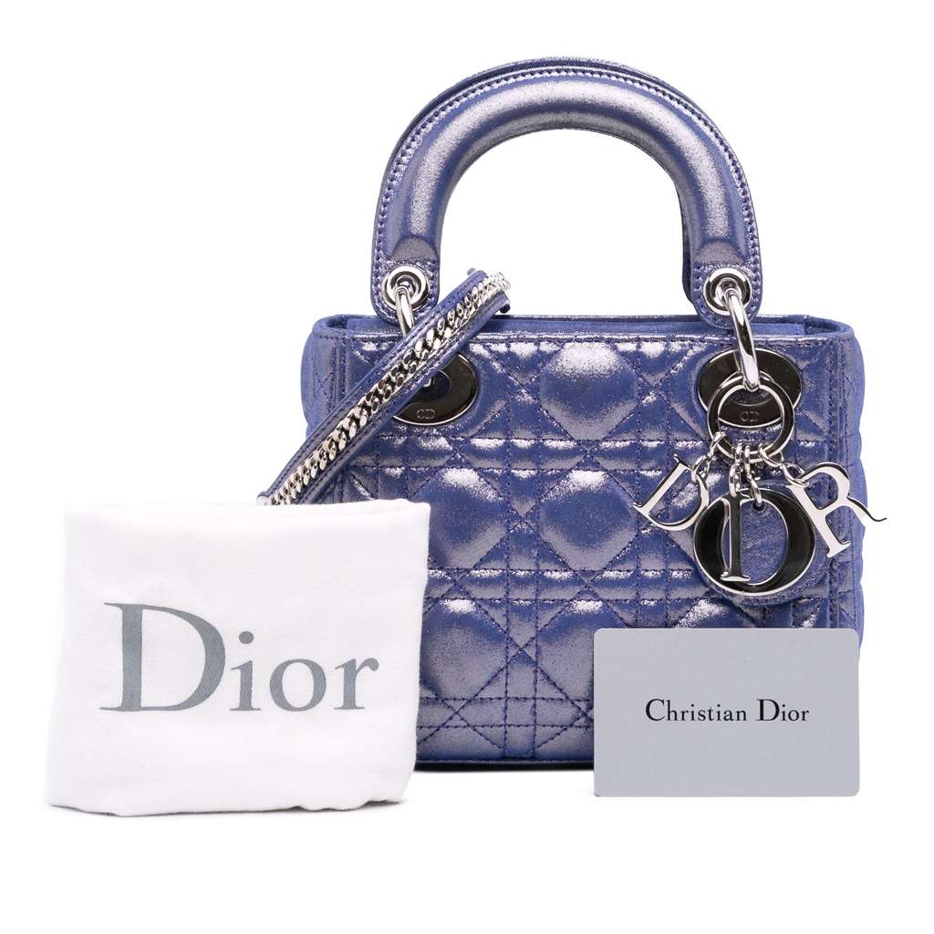 Dior Mini Iridescent Lambskin Cannage Lady Dior - Image 13