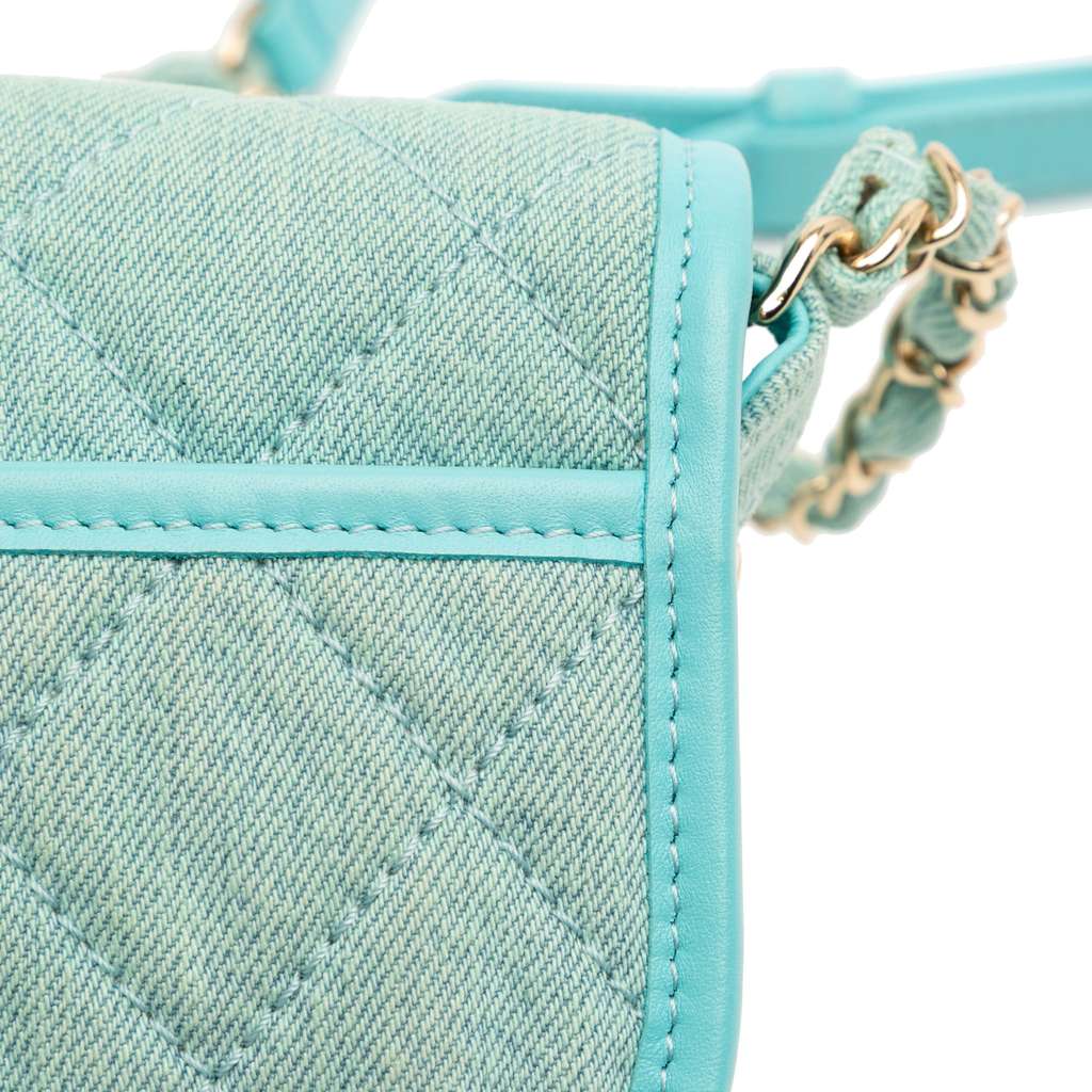 Chanel Mini CC Quilted Denim Messenger Flap - Image 13