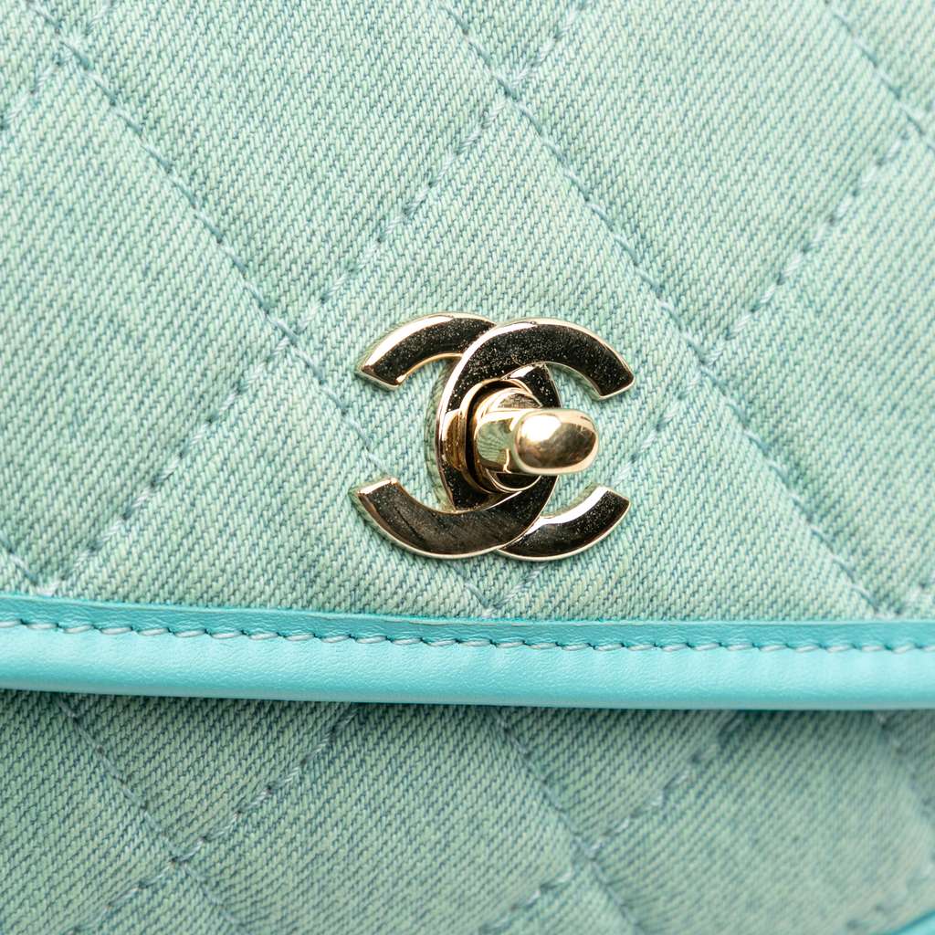 Chanel Mini CC Quilted Denim Messenger Flap - Image 10
