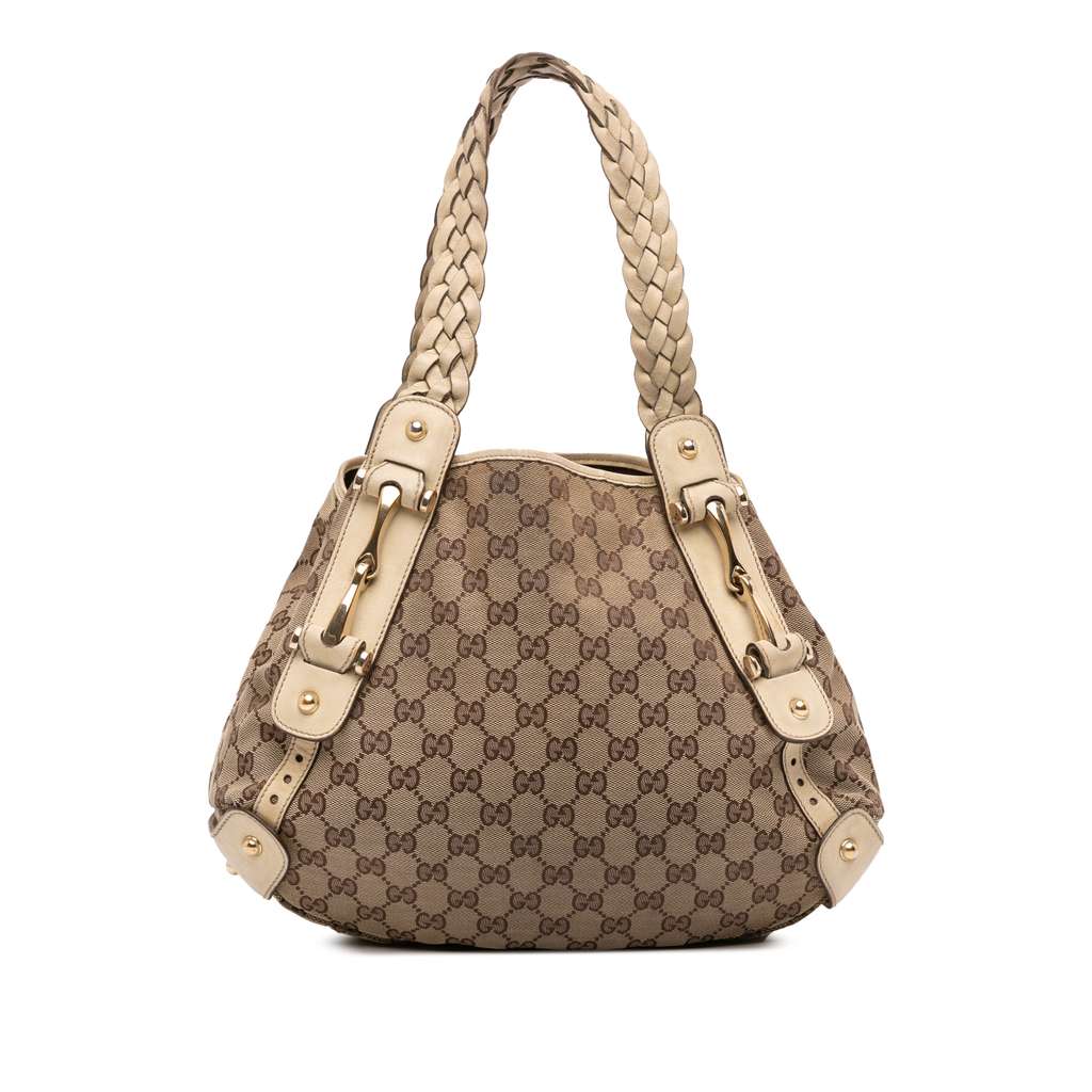 Gucci Small GG Canvas Horsebit Pelham Shoulder Bag