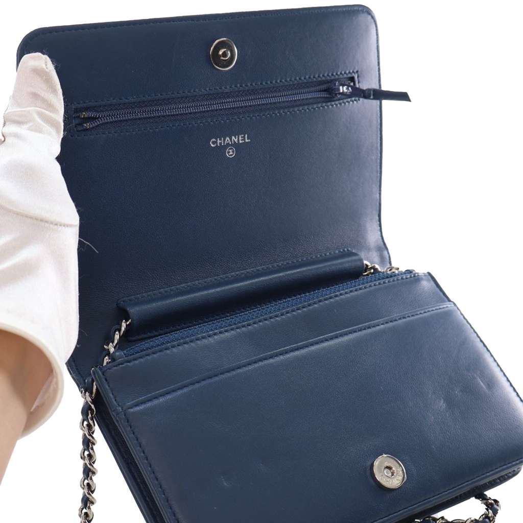 Chanel Crystal Embellished Lambskin Boy Wallet On Chain - 5