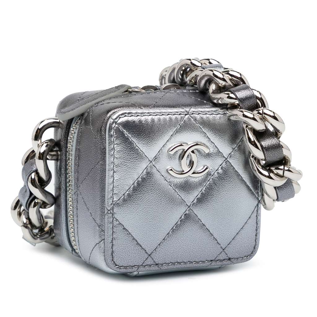 Chanel Metallic Lambskin Coco Punk Cube Bag - Back view