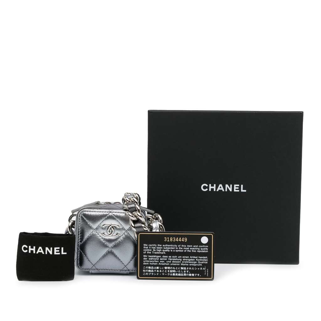 Chanel Metallic Lambskin Coco Punk Cube Bag - Image 14