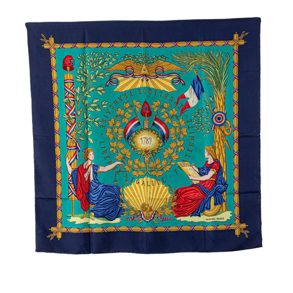 Hermès Republique Francaise Liberte Egalite Fraternite 1789 Silk Scarf