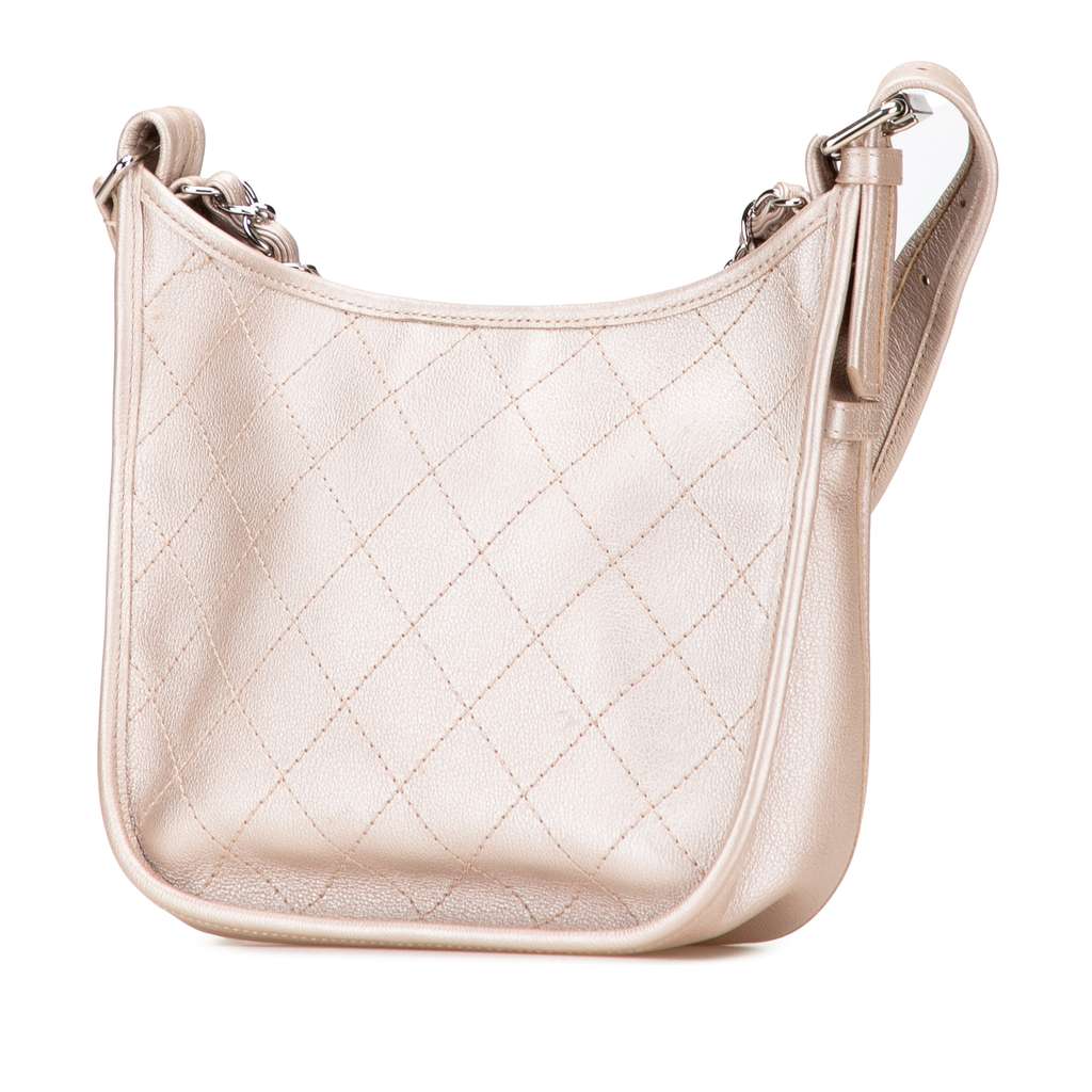 Chanel Metallic Calfskin Quilted Jungle Stroll Hobo - 2