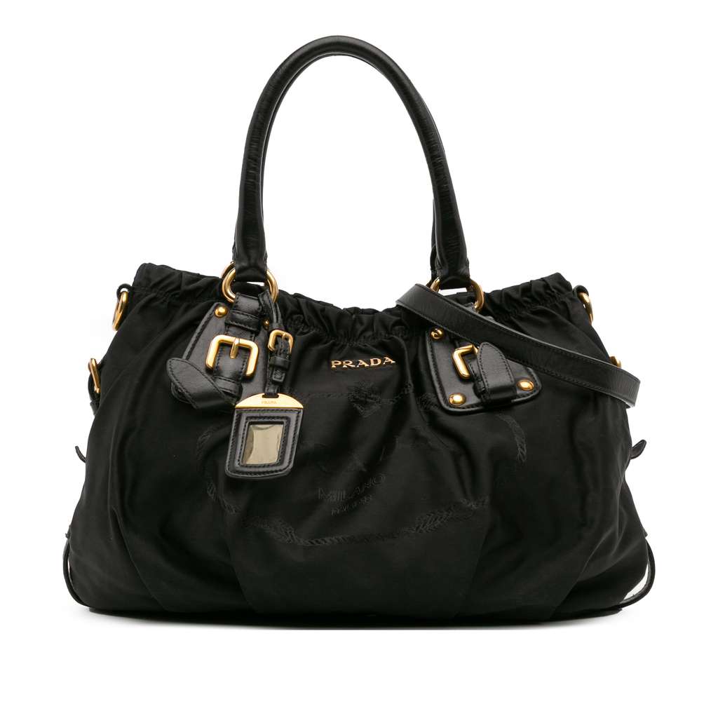 Prada Tessuto Canapa Logo Satchel